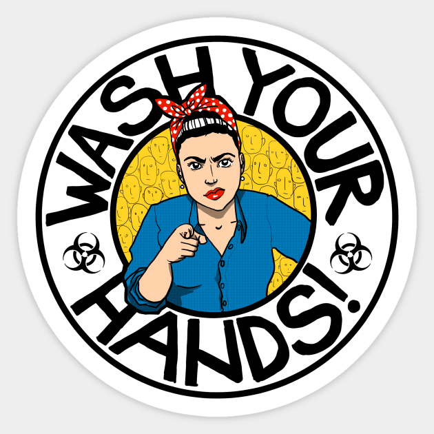 Mom says wash your hands! Sticker by Tanja Kosta